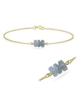 Gold Plated Labradorite Silver Bracelets BRS-423-GP